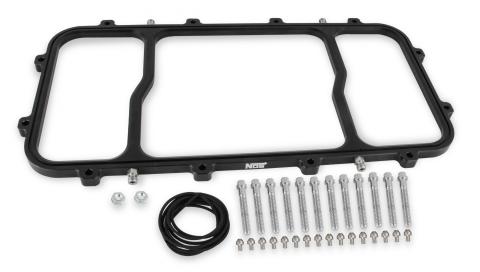 Dry Nitrous Plate For Holley LS Hi-Ram EFI Intake Manifolds-Black 1-Piece Billet Aluminum With Black Anodized Finish NOS
