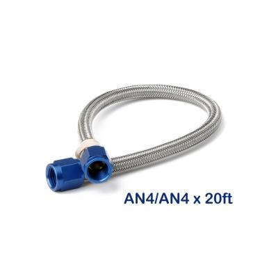Stainless Steel Braided Hose -4An 20 Foot Blue Stainless Steel Braided Hoses NOS