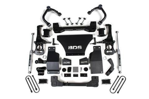 25-Up Silverado/Sierra 1500 4WD 4 Inch Suspension Lift Kit V8 Gas 3 Inch Rear Block Spacer Front NX2 Rearr BDS Suspension