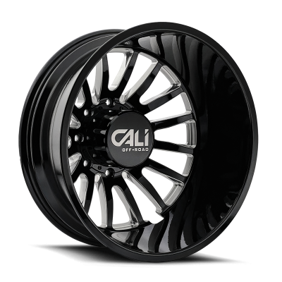 Dually Wheels Summit Dually 9110D GB 20x8.25 Milled Spokes Gloss Black 8 On 165.1 Bolt Pattern -232 Offset Cali Offroad Wheels