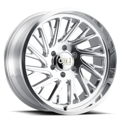 Cast Aluminum Wheels Purge 9114 PO 22x12 Milled Spokes Polished Silver 6 On 139.7 Bolt Pattern -51 Offset Cali Offroad Wheels
