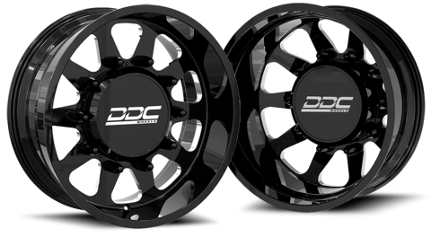 Dually Wheels The Ten Forged 22x8.25 8x210 Black/Mill SS Fronts 11-25 Silverado/Sierra 3500 DDC Wheels