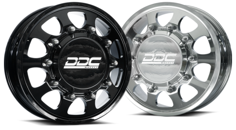 Dually Wheels The Shield 22x8.25 10x225 Polished 05-10 Ford 15-25 F-450/F-550 Dodge Ram 08-25 4500/5500 DDC Wheels