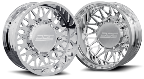 Dually Wheels The Mesh Forged 22x8.25 10x225 Polished SS Fronts 05-10 Ford 15-25 F-450/F-550 Dodge Ram 08-25 4500/5500 DDC Wheels