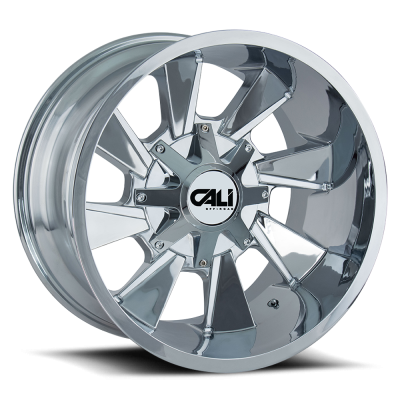 Cast Aluminum Wheels Distorted 9106 CH 20x10 Chrome 8 On 180 Bolt Pattern -19 Offset Cali Offroad Wheels