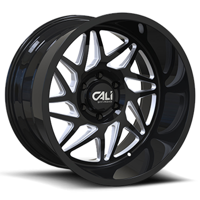 Cast Aluminum Wheels Gemini 9112 GB 20x9 Milled Spokes Gloss Black 8 On 165.1 Bolt Pattern 0 Offset Cali Offroad Wheels