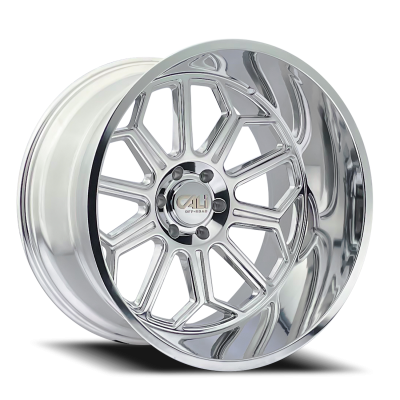 Cast Aluminum Wheels Auburn 9117 PO 24x14 Milled Spokes Polished 8 On 165.1 Bolt Pattern -76 Offset Cali Offroad Wheels