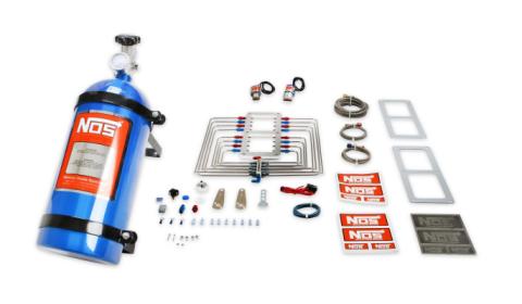 Supercharger Nitrous System Polished Plate Red/Blue Plumbing For Gmc 6-71/8-71 Blower System Show Kit W/10 Lb Blue Bottle NOS