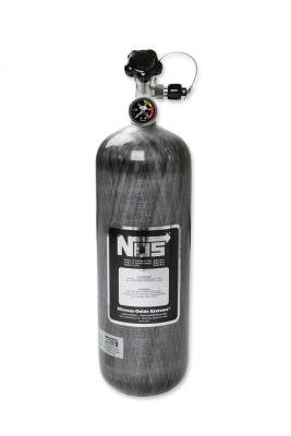 Nitrous Bottle 12 Lb 9 Oz Nitrous Bottle W/ Carbon Fiber Finish &amp; Super Hi Flo Valve Includes Racer Safety Blow-Off NOS