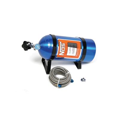 Nitrous Bottle 10 Lb Nitrous Bottle W/ Blue Finish &amp; Super Hi Flo Valve W/ Mounting Brackets &amp; Gauge NOS