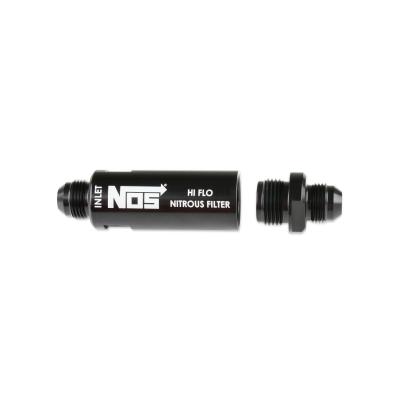 In-Line Hi-Flow Nitrous Filter 8An Black High Pressure Nitrous Filter -8An X -8An In-Line Billet Aluminum (140 Micron) NOS