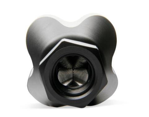 Showerhead Distribution Block Inlet -8 An O-Ring Female Port Outlet: (4) X -6 An O-Ring Female Port No Fittings Black Anodized NOS