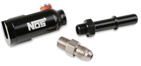 Late Model Billet Fuel Line Adapter Fits 5/16 Fuel Rail Black Anodized Aluminum (3) 1/8 Npt Ports W/ Adapters &amp; Plug -4 An Fuel Port NOS