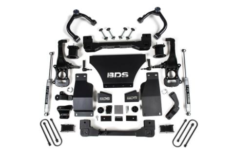 25-Up Silverado/Sierra 1500 4WD 4 Inch Suspension Lift Kit V8 Gas 3 Inch Rear Block Spacer Front NX2 Rearr BDS Suspension