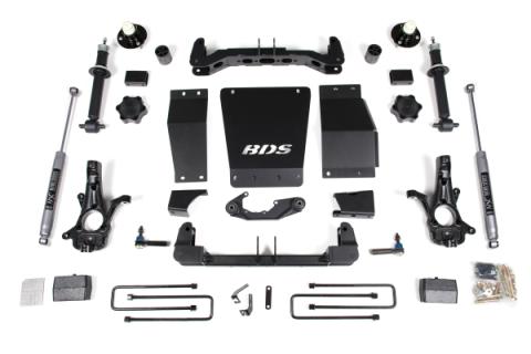 4 Inch Lift Kit Silverado/Sierra 1500 14-18 4WD Leaf Springs Cast Steel Control Arm NX2 Nitro Shocks
