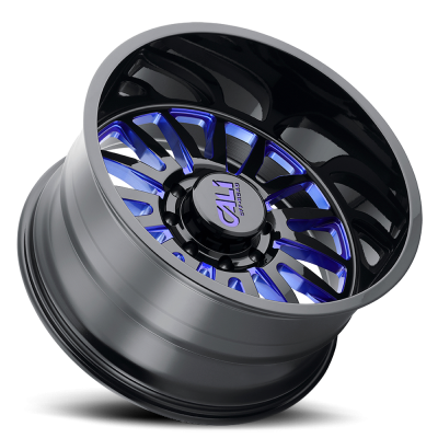 Cast Aluminum Wheels Summit 9110 GB-BL 20x10 Blue Milled Spokes Gloss Black 5 On 139.7 Bolt Pattern -25 Offset Cali Offroad Wheels