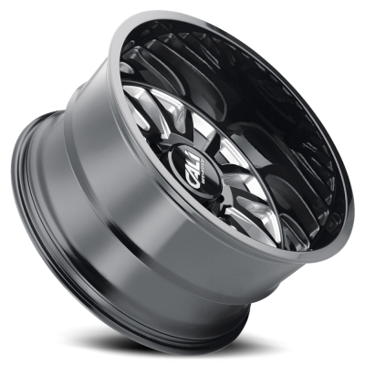 Cast Aluminum Wheels Summit 9110 GB-M 20x9 Milled Spokes Gloss Black 5 On 139.7 Bolt Pattern 0 Offset Cali Offroad Wheels