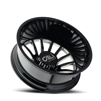 Dually Wheels Summit Dually 9110D GB 22x8.25 Milled Spokes Gloss Black 8 On 165.1 Bolt Pattern -232 Offset Cali Offroad Wheels
