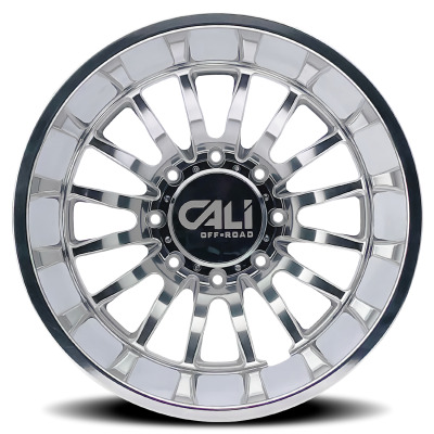 Dually Wheels Summit Dually 9110D PO 20x8.25 Milled Spokes Polished 8 On 165.1 Bolt Pattern -232 Offset Cali Offroad Wheels