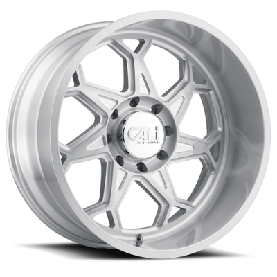 Cast Aluminum Wheels Sevenfold 9111 SL 22x12 Brushed Brushed Silver 6 On 139.7 Bolt Pattern -51 Offset Cali Offroad Wheels