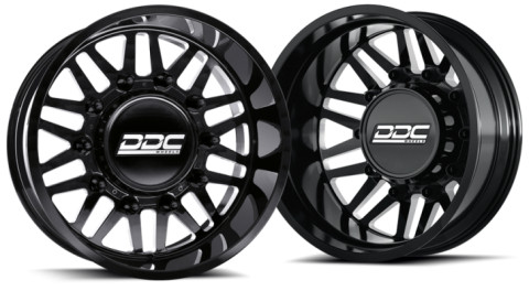 Dually Wheels Aftermath Black/Mill 22x8.25 8x165 SS Fronts For 94-18 Dodge Ram 3500 92-10 Silverado/Sierra 3500 87-97 Ford F-350 DDC Wheels