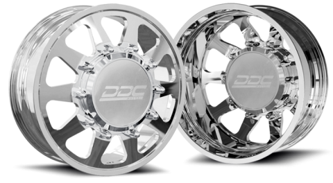Dually Wheels The Ten Forged 22x8.25 10x225 Polished 05-10 Ford 15-25 F-450/F-550 Dodge Ram 08-25 4500/5500 DDC Wheels