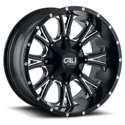 Cast Aluminum Wheels Americana 9101 SB 22x14 Milled Spokes Satin Black 8 On 180 Bolt Pattern -76 Offset Cali Offroad Wheels