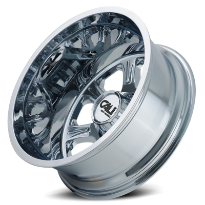 Dually Wheels Brutal Dually 9105 CH 20x8.25 Chrome 8 On 165.1 Bolt Pattern -180 Offset 116.7 Bore Cali Offroad Wheels
