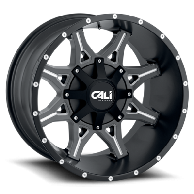 Cast Aluminum Wheels Obnoxious 9107 SB 20x10 Milled Spokes Satin Black 8 On 180 Bolt Pattern -19 Offset Cali Offroad Wheels