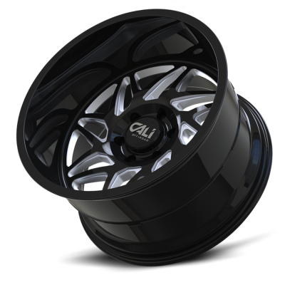Cast Aluminum Wheels Gemini 9112 GB 24x14 Milled Spokes Gloss Black 8 On 165.1 Bolt Pattern -76 Offset Cali Offroad Wheels