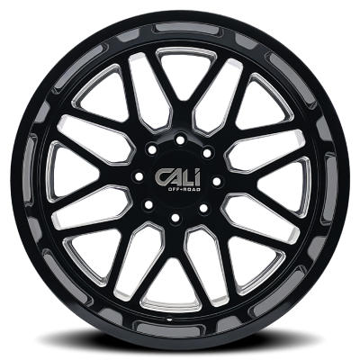 Cast Aluminum Wheels Invader 9115 GB-M 24x14 Milled Gloss Black 8 On 165.1 Bolt Pattern -76 Offset Cali Offroad Wheels