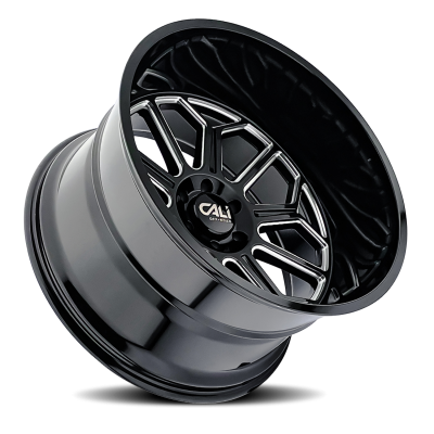 Cast Aluminum Wheels Auburn 9117 BM 20x10 Milled Gloss Black 8 On 165.1 Bolt Pattern -25 Offset Cali Offroad Wheels