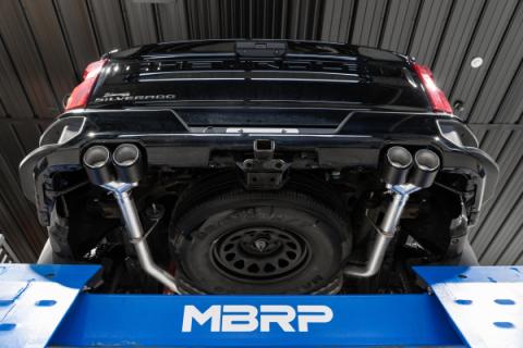 3.0 inch Cat-Back 2.5 inch Dual Split Rear Quad Carbon Fiber Tips 4.0 inch OD 19-up Silverado/Sierra 1500 Dual Out MBRP