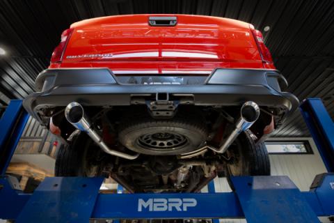 2019-Up Silverado/Sierra 1500 2.7L Armor Pro T304 Stainless Steel 3 Inch Cat-Back, 2.5 Inch Dual Split Rear Exit MBRP