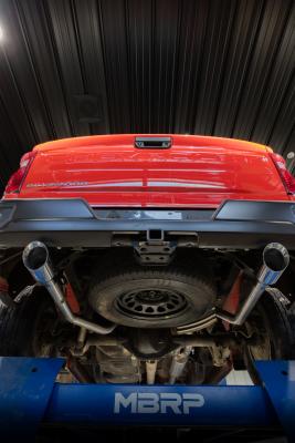 2019-up Silverado/Sierra 1500 2.7L Armor Lite Aluminized Steel 3 Inch Cat-Back, 2.5 Inch Dual Split Rear Exit MBRP