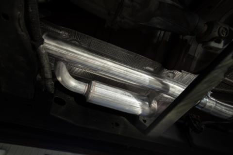 2019-up Silverado/Sierra 1500 2.7L Armor Lite Aluminized Steel 3 Inch Cat-Back, 2.5 Inch Dual Split Rear Exit MBRP