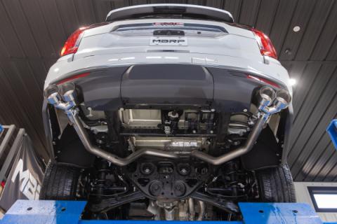 21-Present Chevrolet/GMC Suburban/Yukon XL 3 Inch Cat Back Dual Split Rear Exhaust System, Armor Lite Aluminized Steel with Quad Tips MBRP