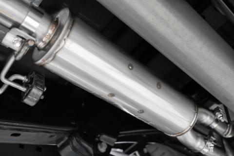 21-Up Ford F-150 Black Coated Aluminized Steel 3 Inch Cat-Back 2.5 Inch Dual Split Rear Exhaust System MBRP