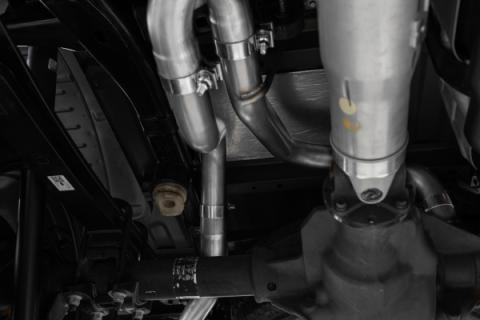 21-Up Ford F-150 Black Coated Aluminized Steel 3 Inch Cat-Back 2.5 Inch Dual Split Rear Exhaust System MBRP