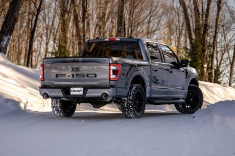 2021-Up Ford F-150 Tremor and 2022-Up Ford F-150 Black-Coated Aluminized Steel 3 Inch Cat-Back Dual Rear Exit Armor BLK Series MBRP