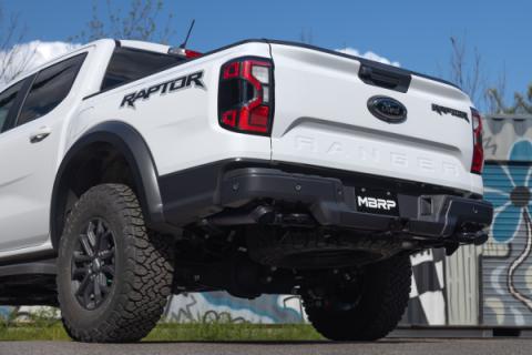 24-Present Ford Ranger Raptor 3.0L EcoBoost, Armor BLK 3-Inch Axle-Back Dual Rear Turn-Down MBRP