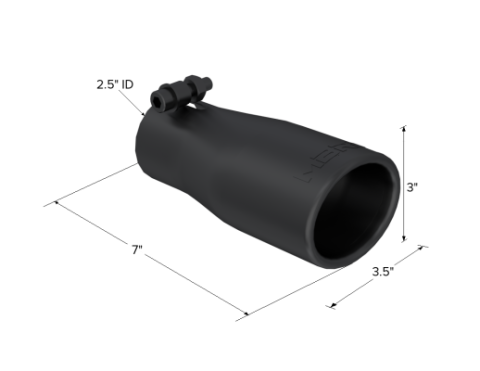 Exhaust Tip 3.75 Inch O.D. Oval 2.5 Inch Inlet 7 Inch Length Black MBRP