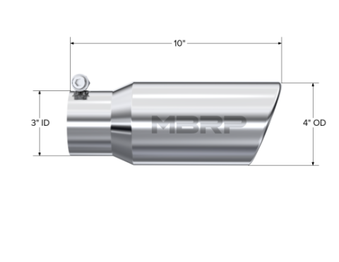Universal 4 Inch Angled Cut Rolled End MBRP Armor Pro Series Exhaust Tip MBRP