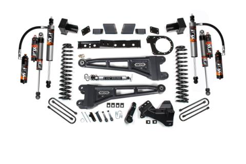 23-26 Ford F-250/F-350 SRW 4WD 7 Inch Radius Arm Suspension Lift Kit, 6 Inch Rear, Leaf Spring, Diesel - Fox 2.5 Performance Elite Series C/O Front, Fox 2.5 Performance Elite Series Shocks Rear BDS Suspension