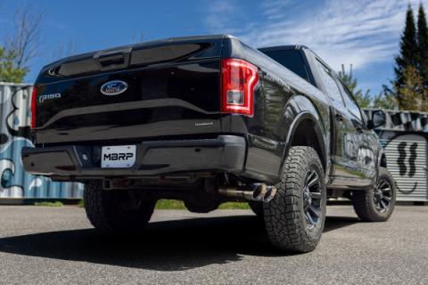 15-20 Ford F-150 2.7L, 3.5L and 5.0L Armor Lite 3-Inch Cat-Back Passenger Side Exit with Polished Tips MBRP