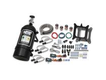 Pro Two-Stage Wet Nitrous System For 4150 4-Barrel Carburetor-Black Fits Holley 4150 And Carter Afb (Late) 200-500 Hp Includes Black 10 Lb Bottle NOS