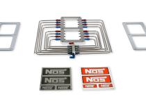 Blower Injector Plate Polished Finish Red &amp;amp; Blue Plumbing Blower Injector Plate For 6-71/8-71 Roots Blower W/ Plumbing NOS