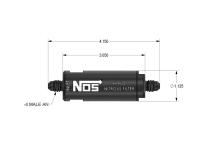 In-Line Hi-Flow Nitrous Filter 4An Black High Pressure Nitrous Filter -4An X -4An In-Line Billet Aluminum (140 Micron) NOS