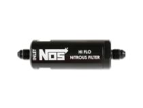 In-Line Hi-Flow Nitrous Filter 4An Black High Pressure Nitrous Filter -4An X -4An In-Line Billet Aluminum (140 Micron) NOS