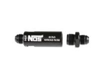 In-Line Hi-Flow Nitrous Filter 8An Black High Pressure Nitrous Filter -8An X -8An In-Line Billet Aluminum (140 Micron) NOS